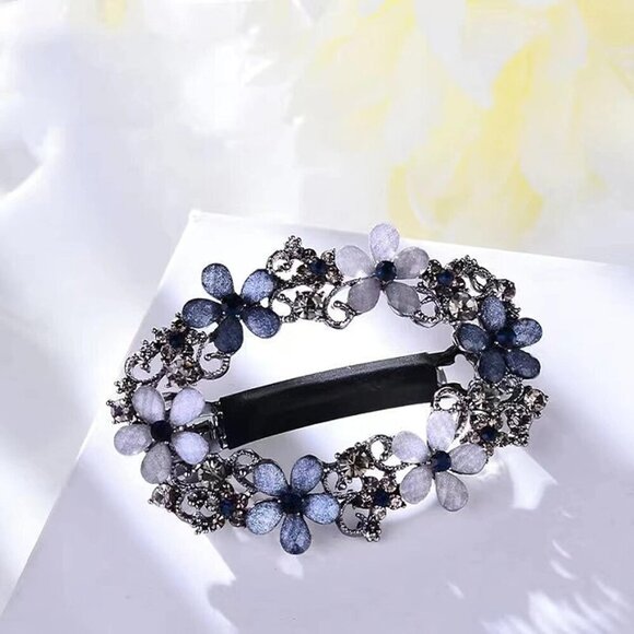 3pcs Women Hair Barrettes Crystal Rhinestones Flowers Hair Clips Elegant Style main image 5